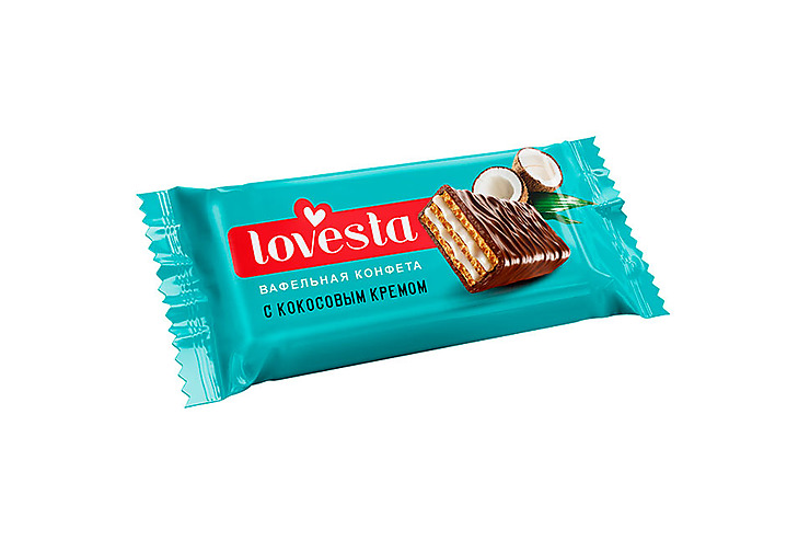 

Вафельная конфета Lovesta с кокосовым кремом 1,5 кг