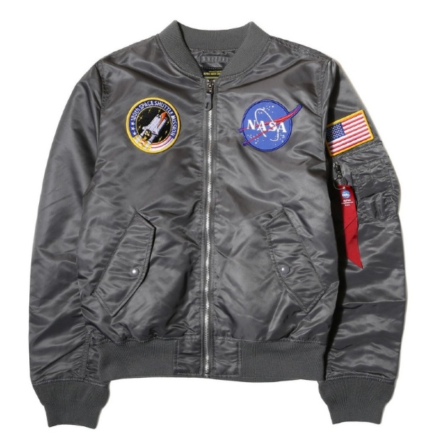 фото Бомбер мужской alpha industries l-2b nasa серый s