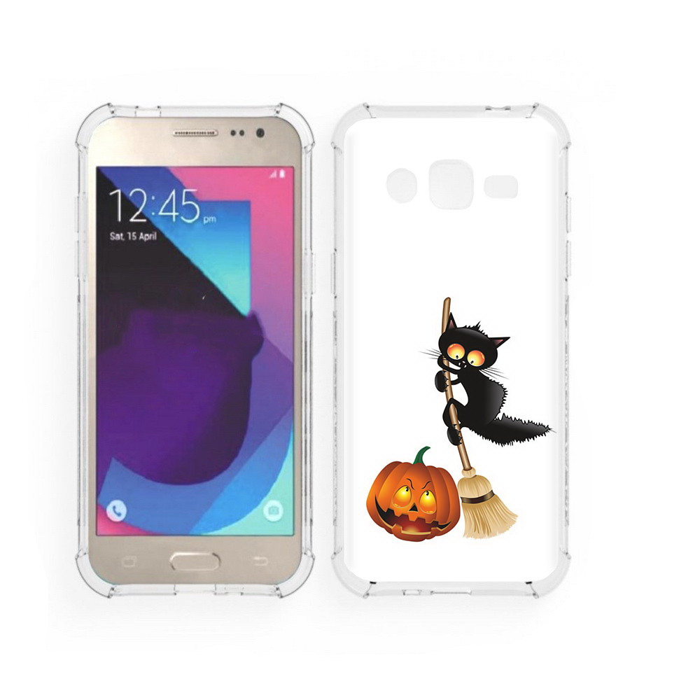 

Чехол MyPads Tocco для Samsung Galaxy J2 хэлуинский котик (PT226924.572.667), Прозрачный, Tocco