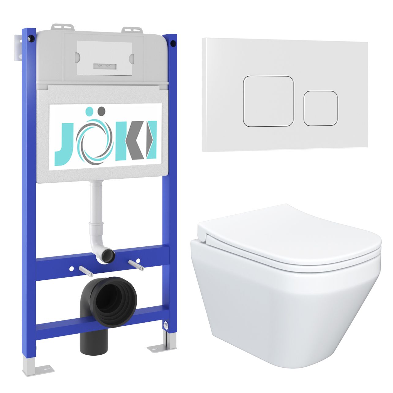 Комплект JOKI: инсталляция JK03351+кнопка JK021531WM белый+Ventus JK7011055 унитаз белый комплект шумоизоляции belbagno
