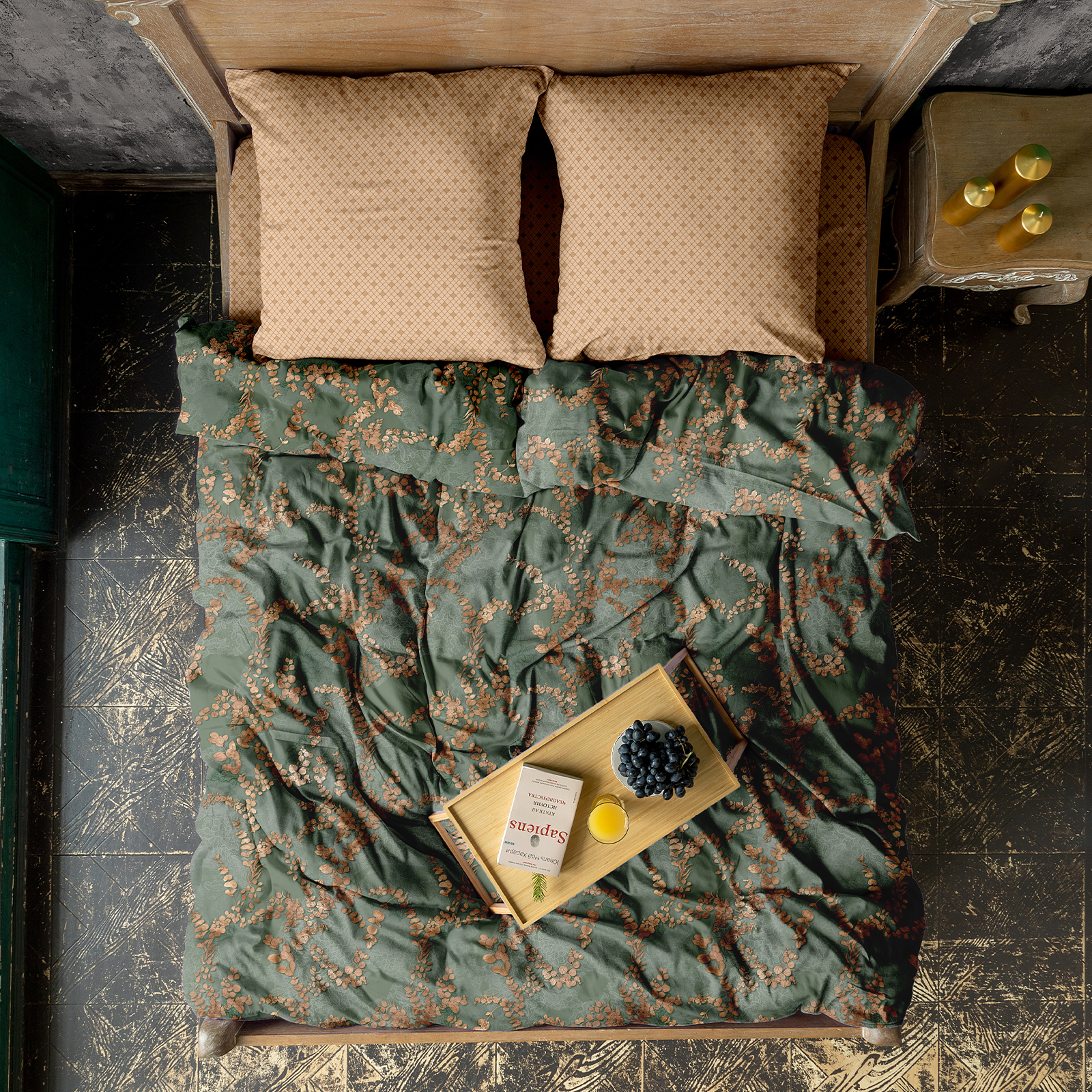 

КПБ 1.5 перкаль "Mia Cara" (50х70) рис. 24284-3/6757-13 Таинственный сад