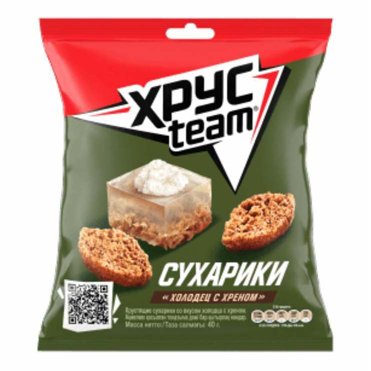 

Сухарики ржано-пшеничные Хрусteam холодец с хреном 40 г