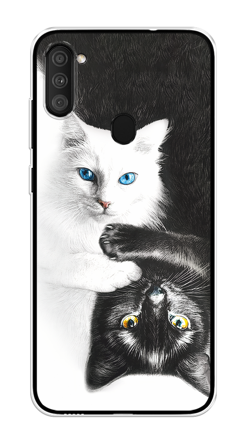 

Чехол на Samsung Galaxy A11/M11 "Коты Инь-Янь", Черный;белый;голубой, 2100650-1