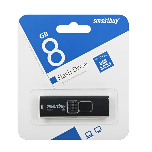 

Флешка Smart Buy "Fashion" 8GB, USB 3.0 Flash Drive, черный