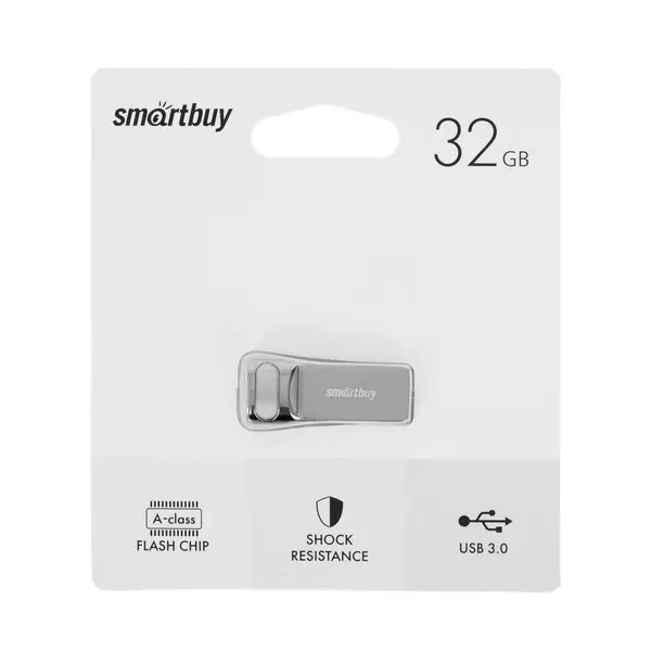 

Флешка Smart Buy "M2" 32GB, USB 3.0 Flash Drive, серебристый (металл. корпус )