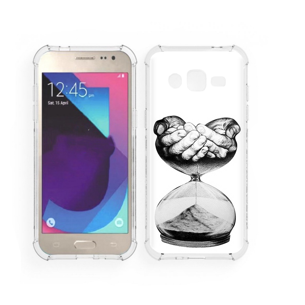 Чехол MyPads Tocco для Samsung Galaxy J2 часы жизни черно белый (PT226924.572.669)