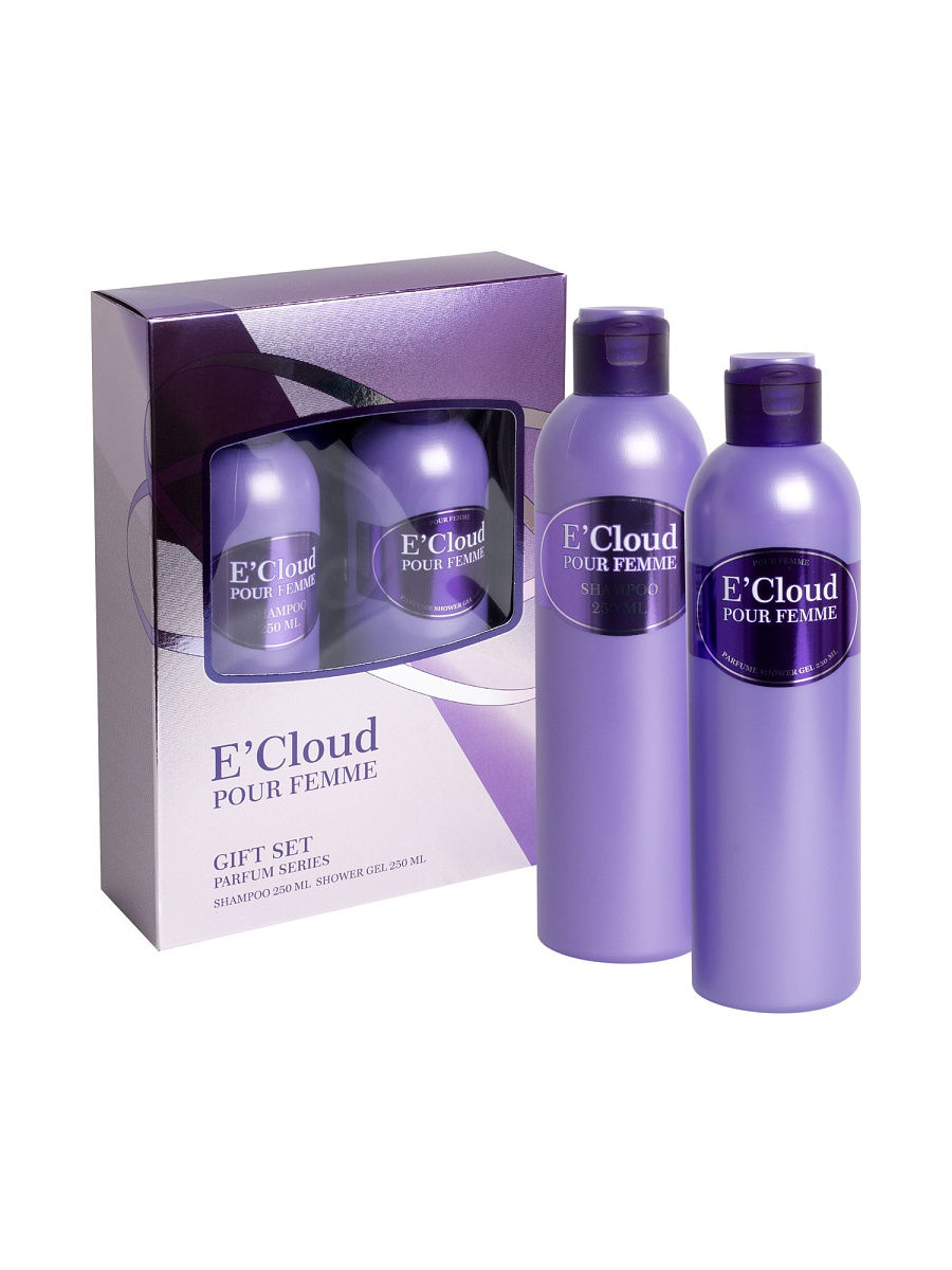 Подарочный набор Festiva E cloud женский Гель для душа 250мл +Шампунь 250мл набор для волос лада 4 резинки 2 зажима классика белый