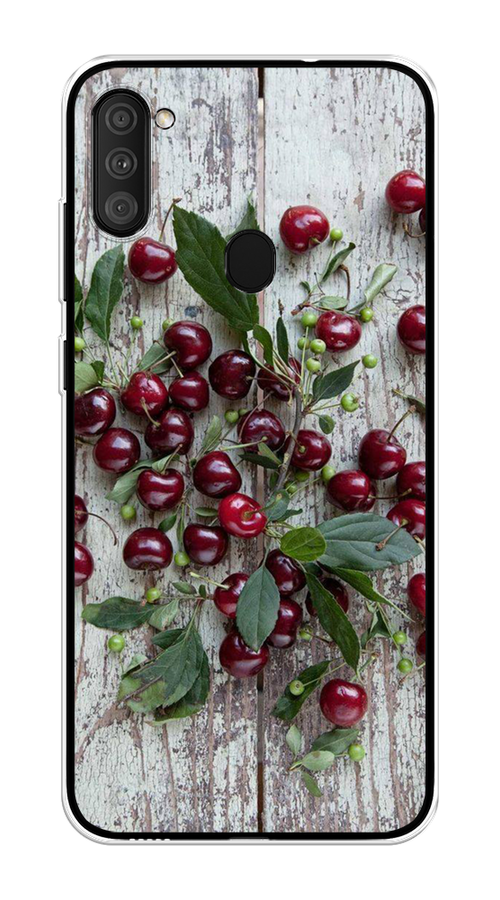 

Чехол на Samsung Galaxy A11/M11 "Вишня", Бордовый;зеленый;серый, 2100650-1