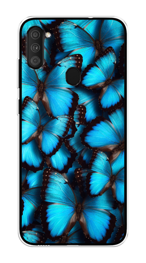 

Чехол на Samsung Galaxy A11/M11 "Тропическая бабочка 2", Голубой;черный, 2100650-1