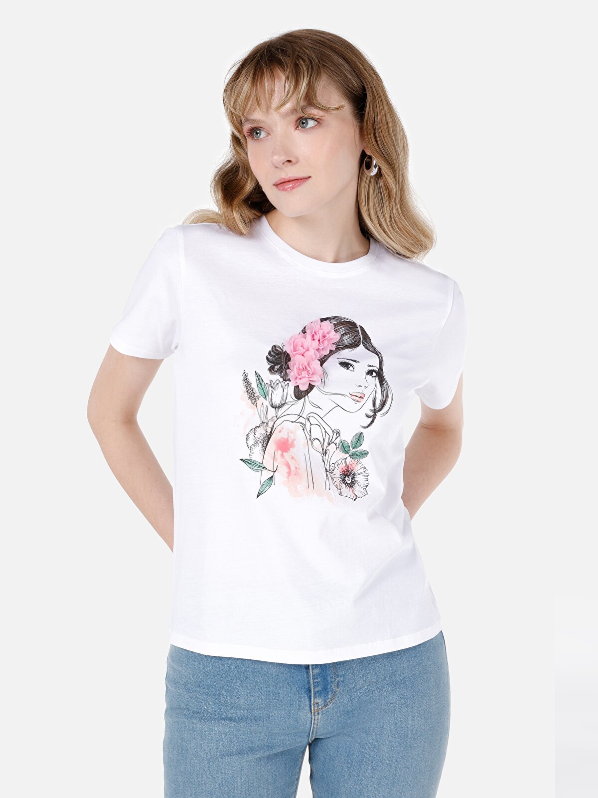 

Футболка женская Colin's CL1066640 белая S, Белый, CL1066640