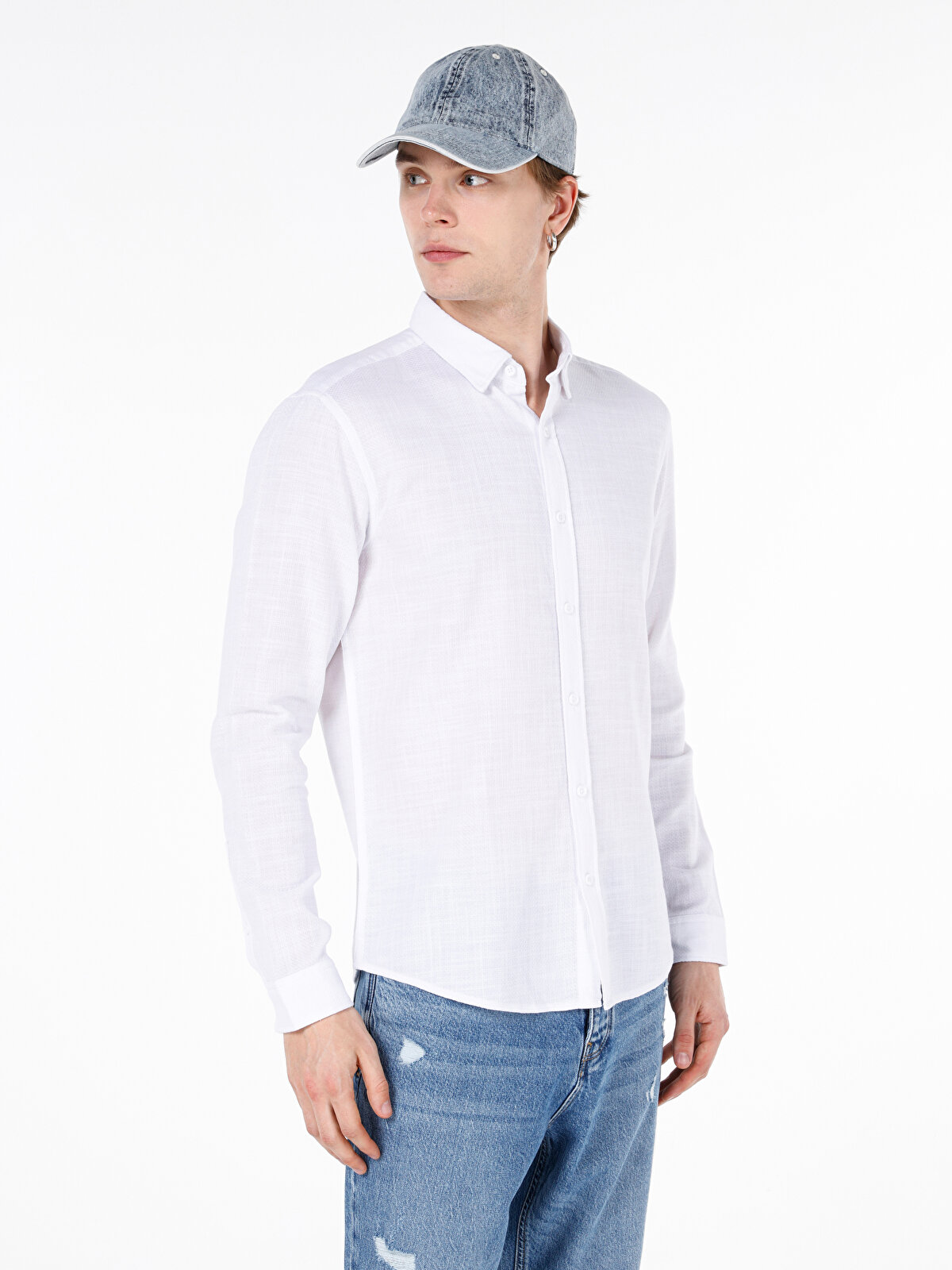 

Рубашка мужская Colin's CL1066755 белая 2XL, Белый, CL1066755