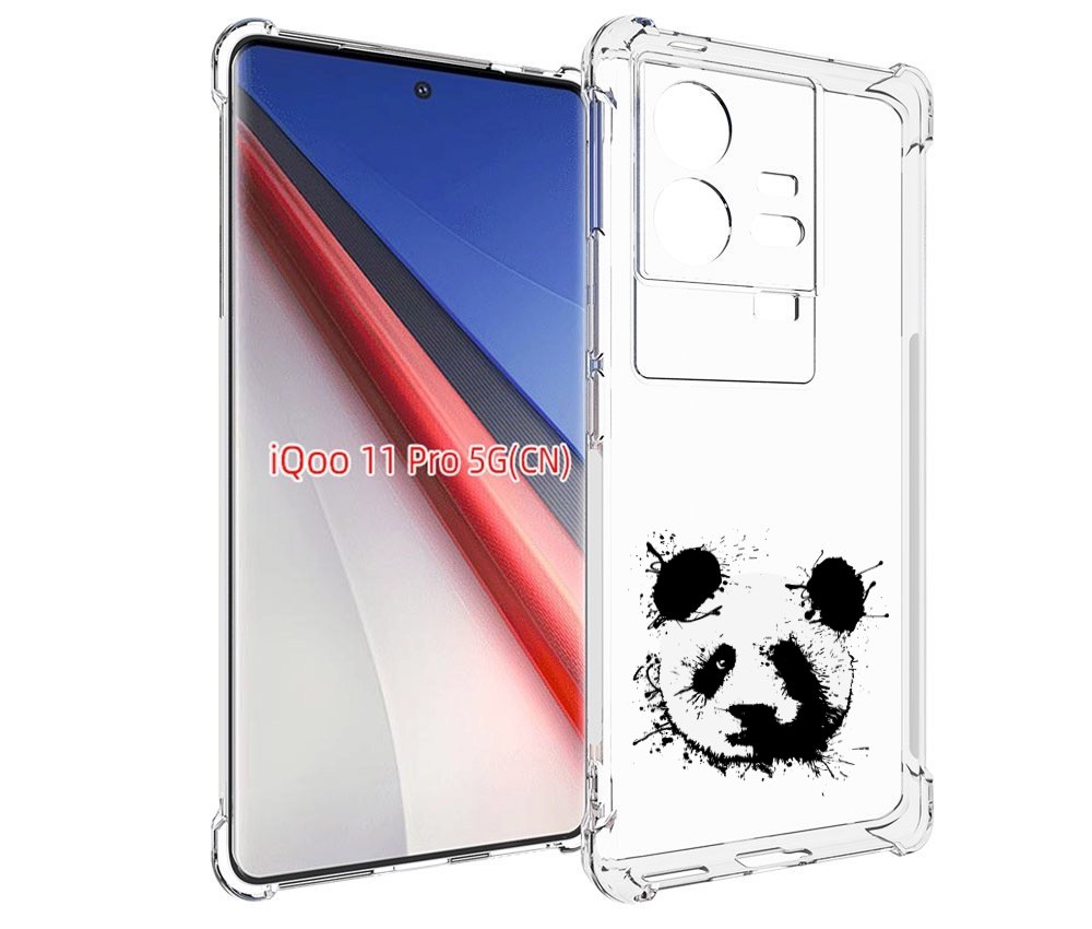 

Чехол бампер MyPads клякса-панда для Vivo iQOO 11 Pro противоуда..., Прозрачный, Tocco