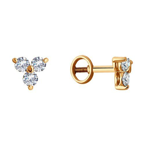 

Серьги пусеты из золота TEO MAORI 8200201, фианит, 8200201