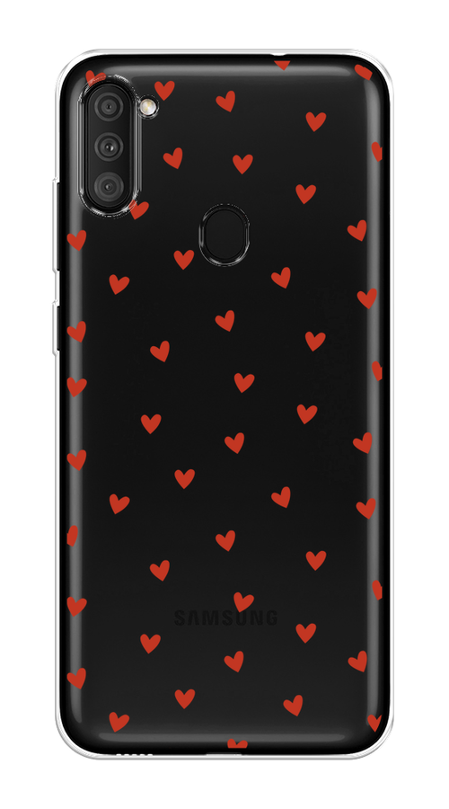 

Чехол на Samsung Galaxy A11/M11 "Red hearts", Красный;прозрачный, 2100650-1