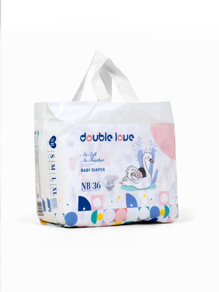 Подгузники Double love размер NB менее 5 кг 36 шт.