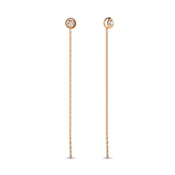 

Серьги продевки из золота TEO MAORI 840997.1, фианит, 840997.1