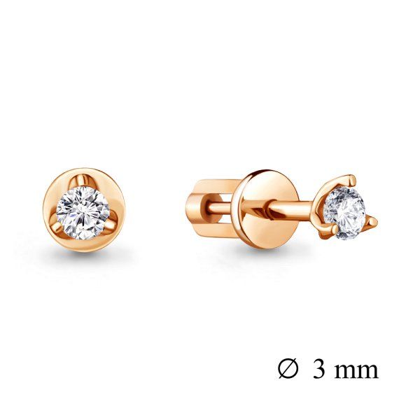 

Серьги пусеты из золота TEO MAORI 8420881.1, фианит, 8420881.1