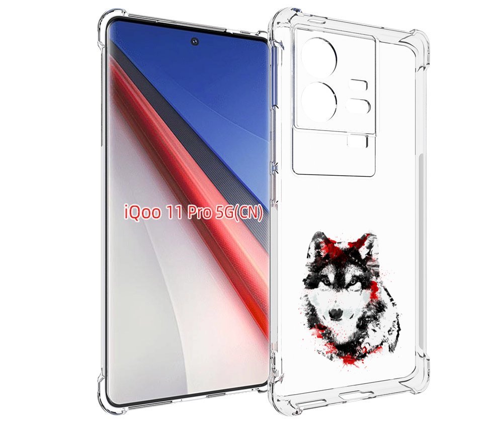 

Чехол бампер MyPads кровавый волк для Vivo iQOO 11 Pro противоуд..., Прозрачный, Tocco