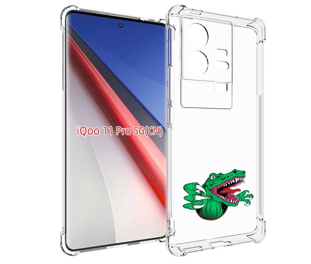 

Чехол бампер MyPads крокодил для Vivo iQOO 11 Pro противоударный, Прозрачный, Tocco