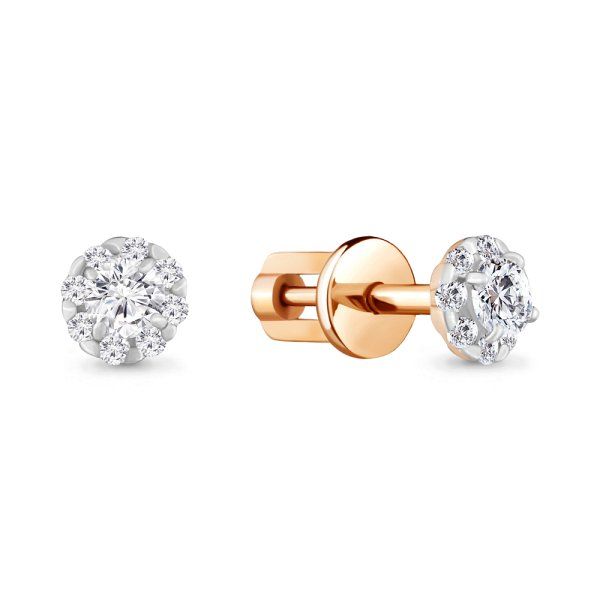 

Серьги пусеты из золота TEO MAORI 8420131А.8, фианит, 8420131А.8