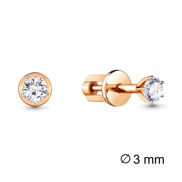 

Серьги пусеты из золота TEO MAORI 8420821.8, фианит, 8420821.8