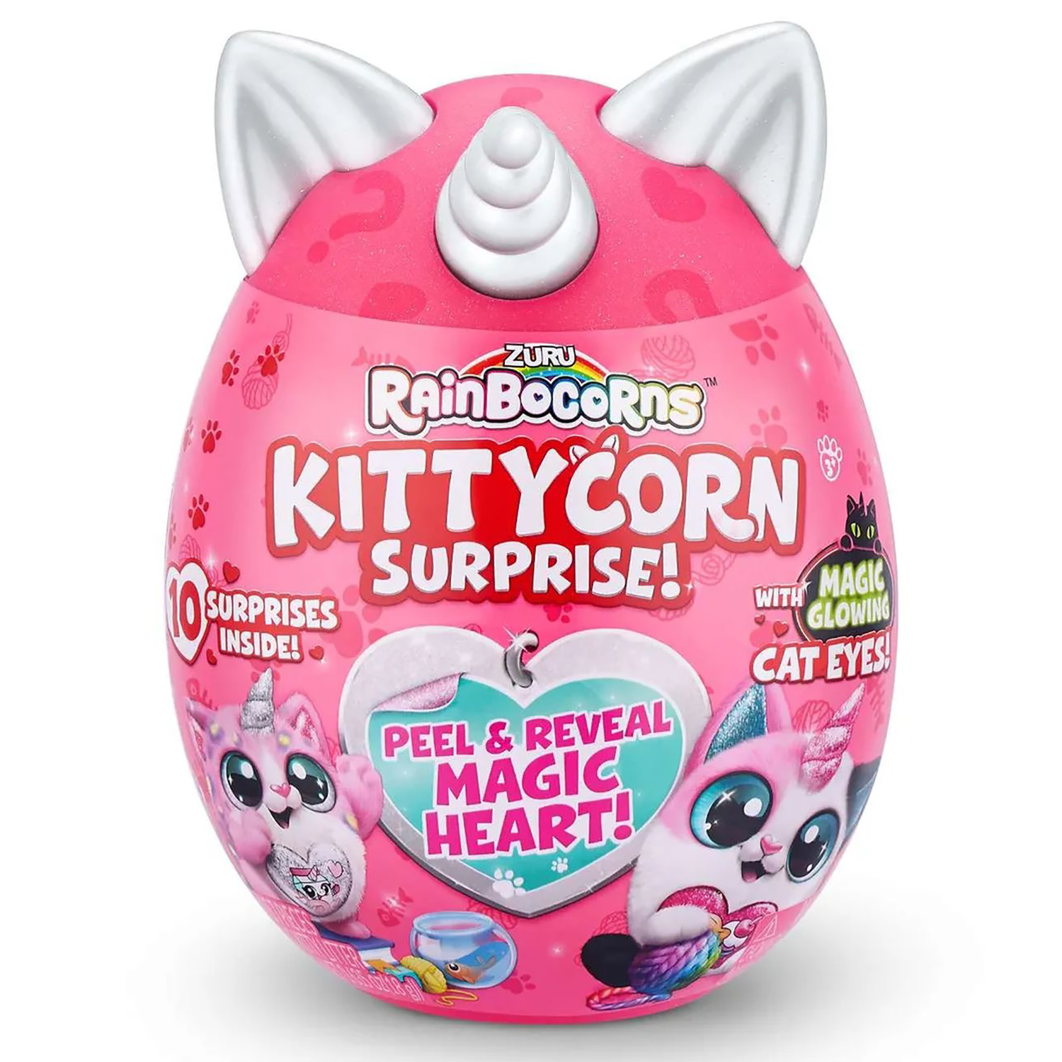 Игровой набор Zuru Rainbocorns Kittycorn Surprise, сюрпризы в яйце, белые ушки и рог