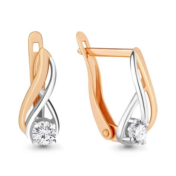 

Серьги из золота TEO MAORI 8435751.8, фианит, 8435751.8