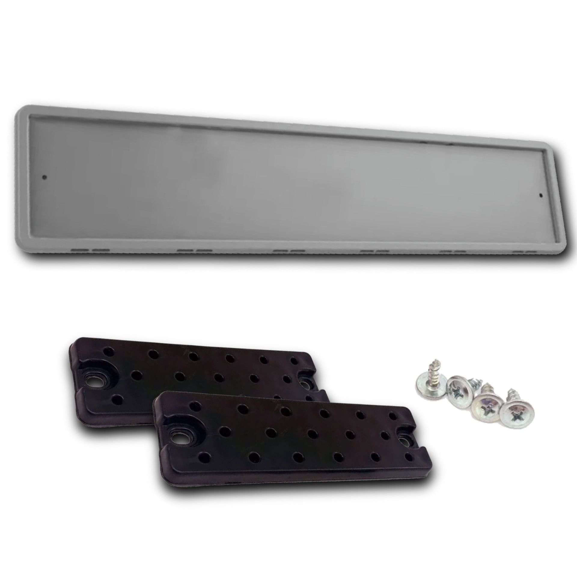 Рамка номерного знака, SDS, серая, с адаптером для китайских авто/1шт