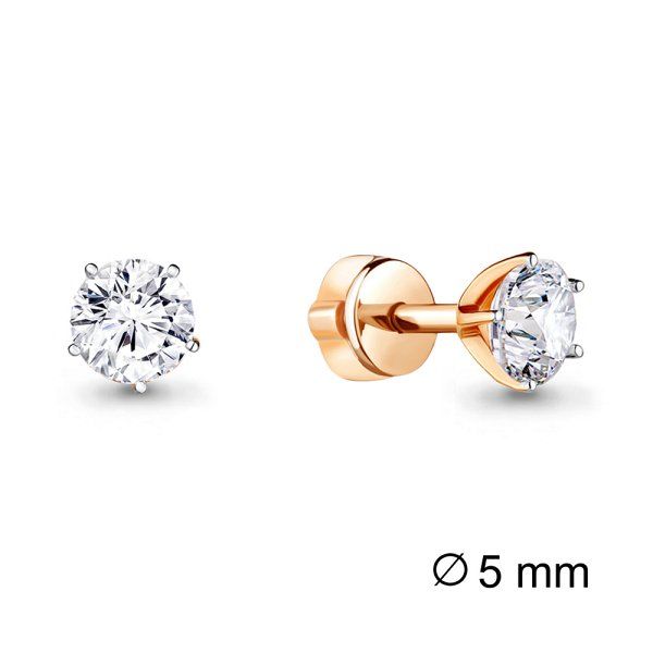 

Серьги пусеты из золота TEO MAORI 8436441.8, фианит, 8436441.8