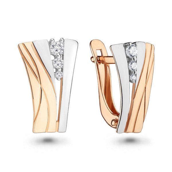 

Серьги из золота TEO MAORI 846163.8, фианит, 846163.8