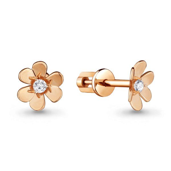 

Серьги пусеты из золота TEO MAORI 846410.8, фианит, 846410.8