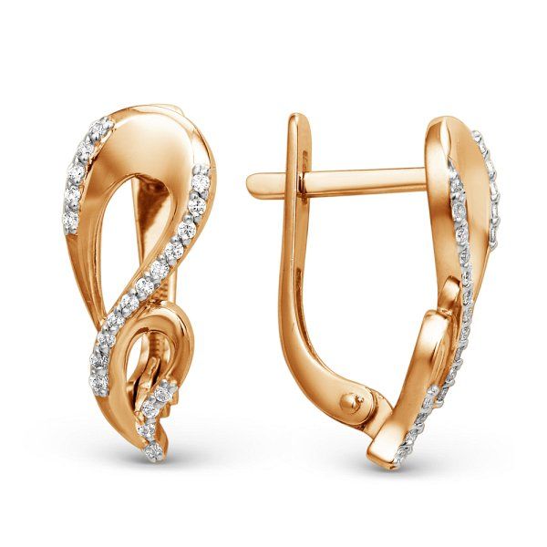 

Серьги из золота TEO MAORI 8001972-5102, фианит, 8001972-5102