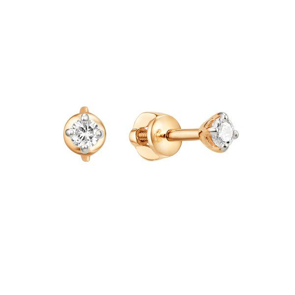 

Серьги пусеты из золота TEO MAORI 8009802-5102, фианит, 8009802-5102