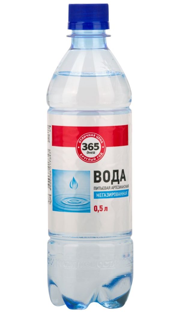 

Вода питьевая 365 дней артезианская негазированная 0,5 л