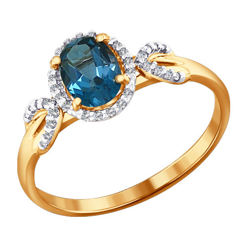 

Кольцо из желтого золота с топазом р. 17 Яхонт Ювелирный 110274, 110274