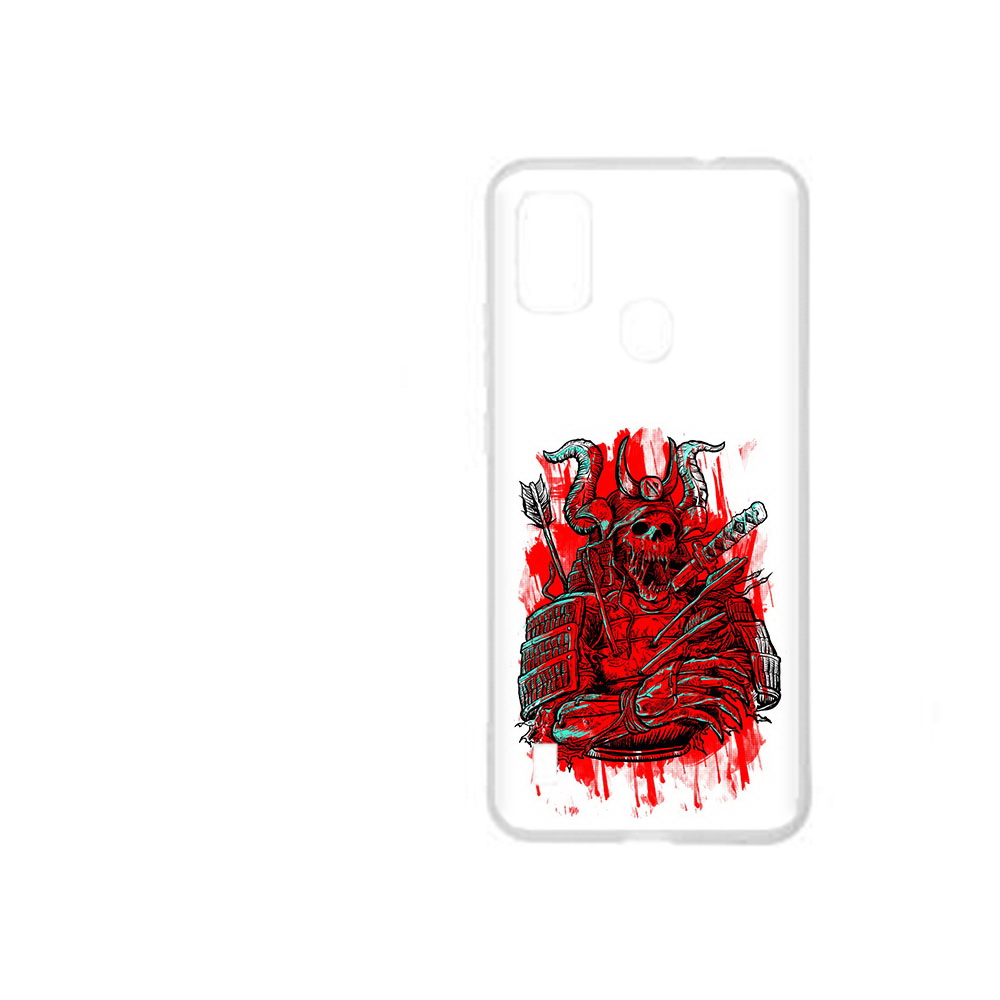 

Чехол MyPads Tocco для ZTE Blade A51 красный скелет воин (PT160198.458.413), Прозрачный, Tocco