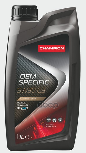 

Моторное Масло Champion Синтетическое Oem Specific 5W30 C3 1Л