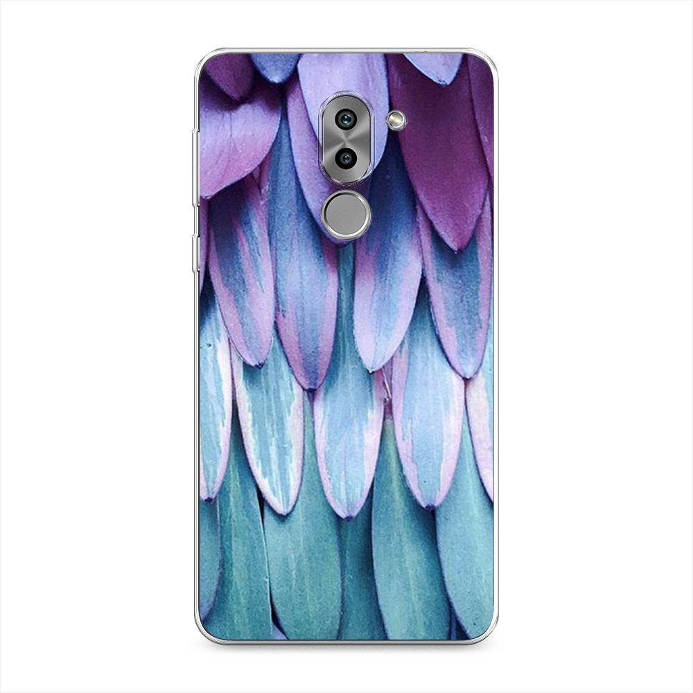 

Чехол на Honor 6X "Синее перо", Фиолетовый;голубой, 60750-3