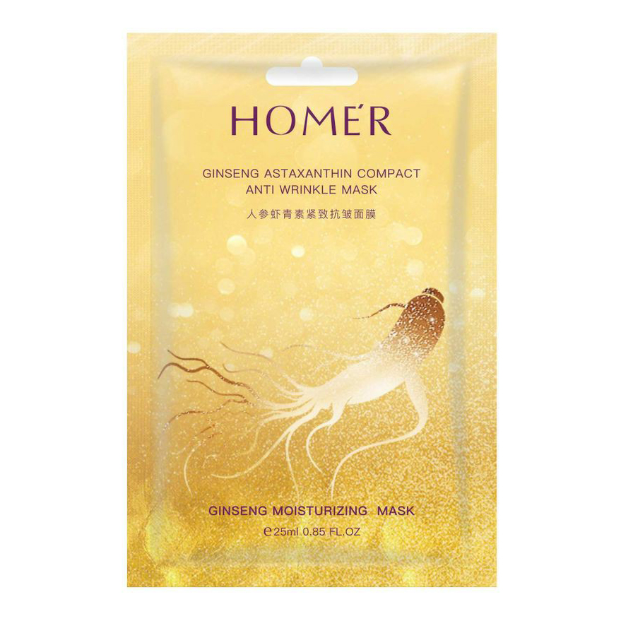 фото Тканевая маска для лица homer ginseng moisturizing mask увлажняющая 25 мл