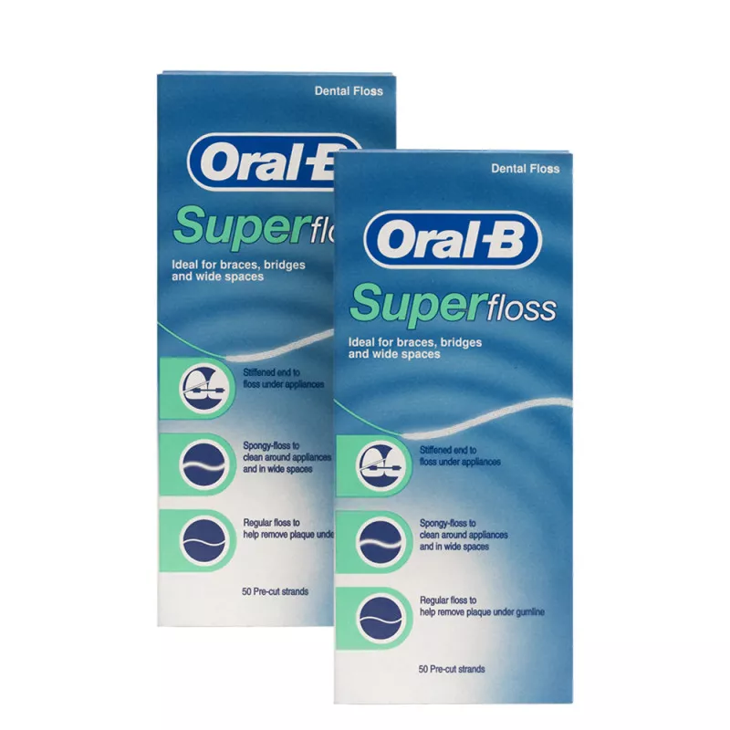 Зубная нить Oral-B Superfloss 50 шт х 2 упаковки 1690₽