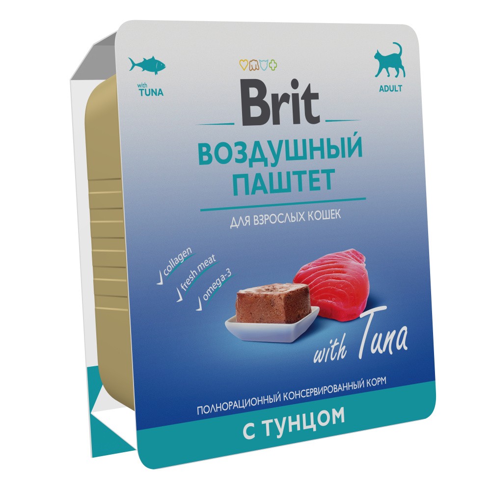 Консервы для кошек BRIT Воздушный паштет с тунцом, 100г