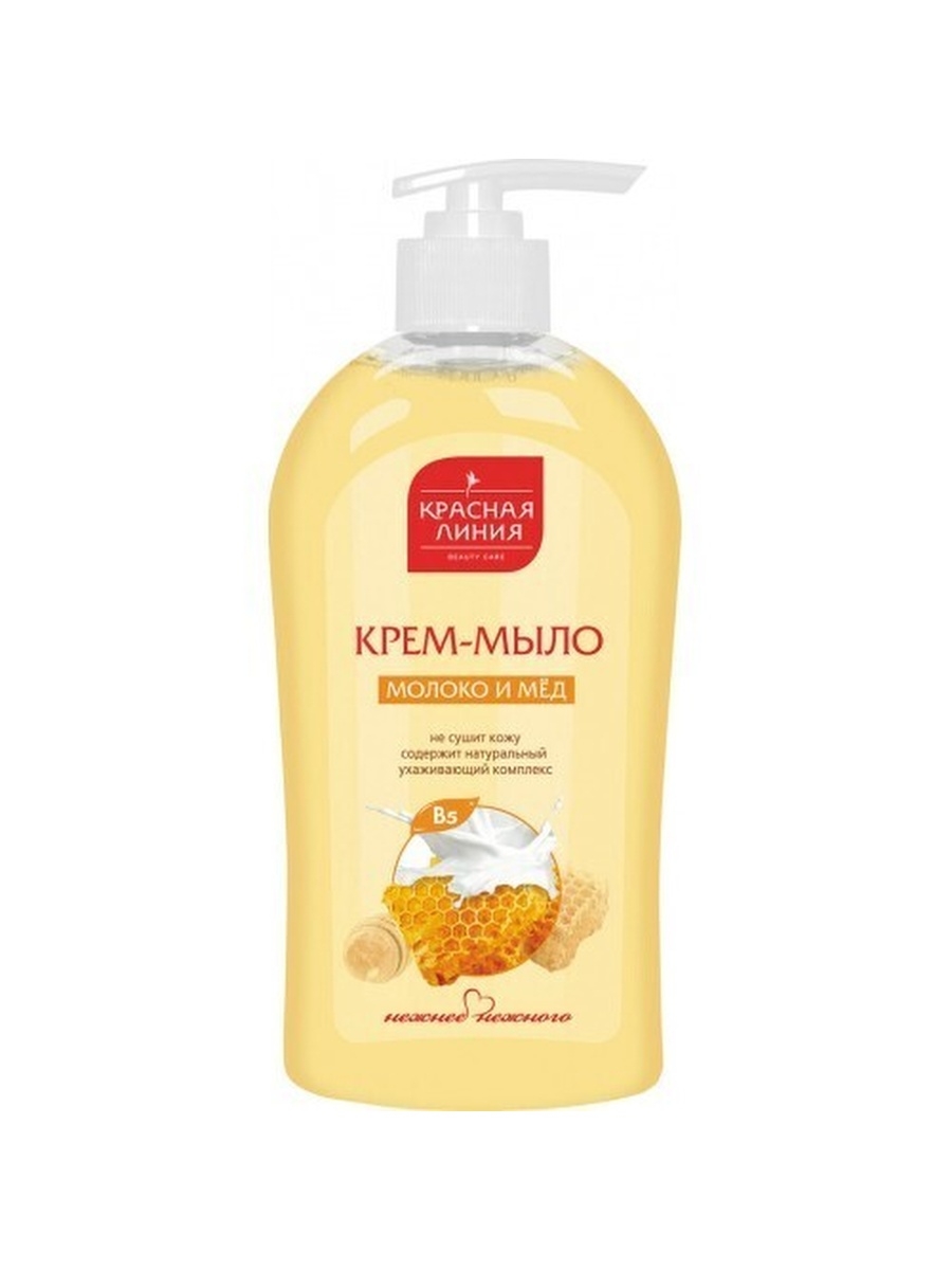 

Жидкое крем-мыло Красная линия МОЛОКО И МЁД, 520г,2 шт