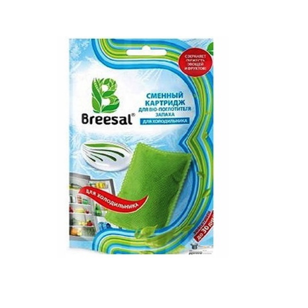 Био-поглотитель запаха Breesal для холодильника Сменный картридж, 80 г, 2 шт сменный картридж для нейтрализатора запахов breesal bio 80 г