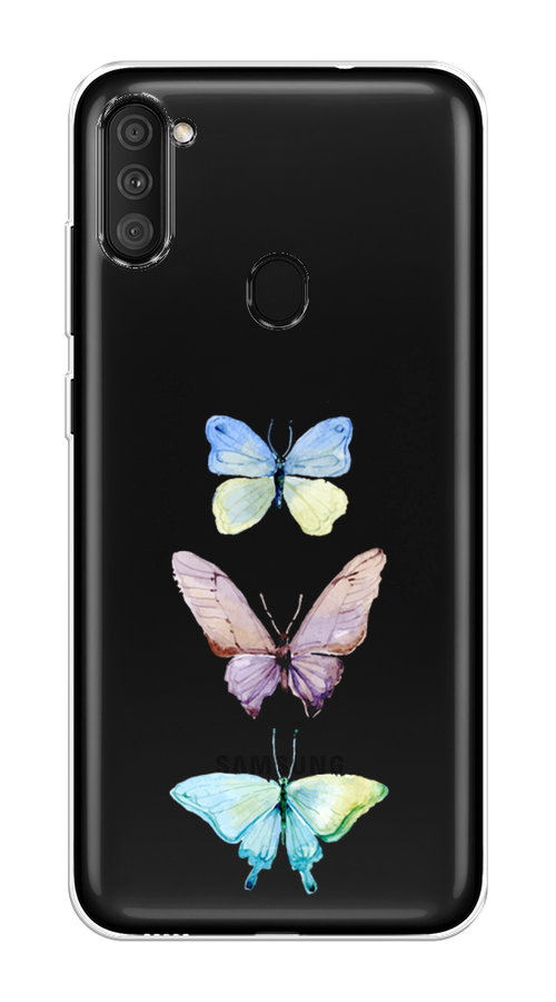 

Чехол на Samsung Galaxy A11/M11 "Акварельные бабочки", Бирюзовый;розовый, 2100650-1