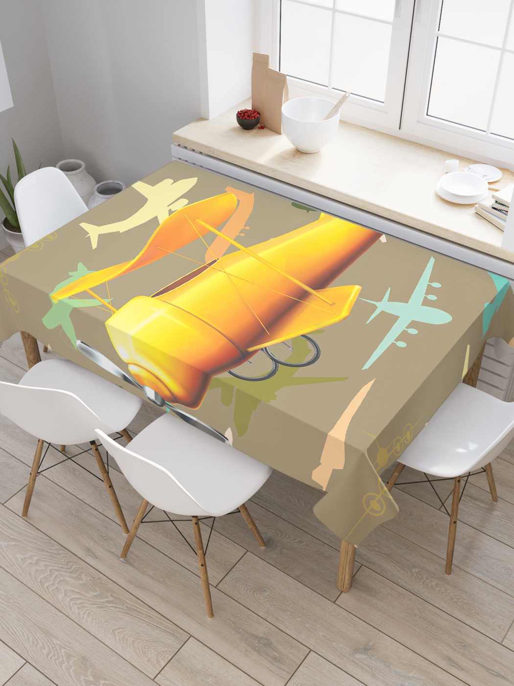 

Скатерть прямоугольная JoyArty "История авиации" из оксфорда, 120x145 см, История авиации