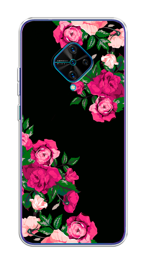 

Чехол на Vivo V17/Y9s "Розы фуксия", Черный;розовый;зеленый, 262450-1