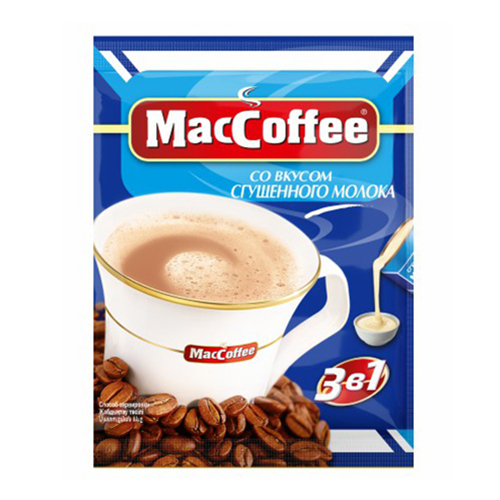 Кофейный напиток MacCoffee Сгущённое молоко 3в1, 10 пакетиков по 20г