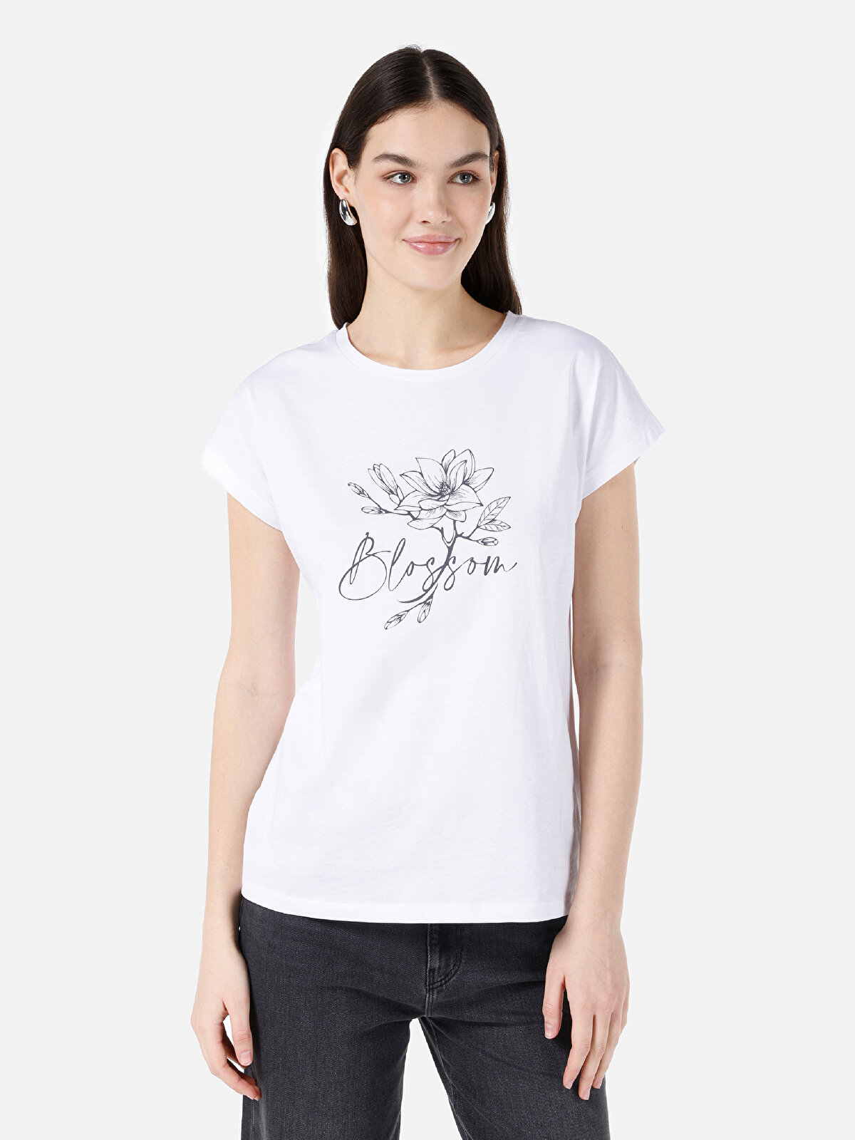 

Футболка женская Colin's CL1068577 белая XS, Белый, CL1068577