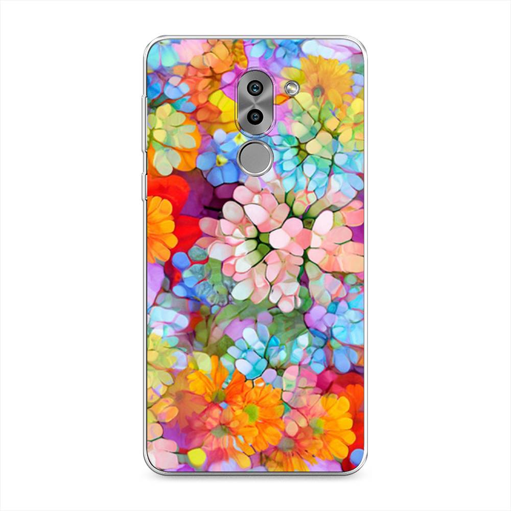 

Чехол на Honor 6X "Цветы витраж", Оранжевый;розовый;голубой, 60750-3