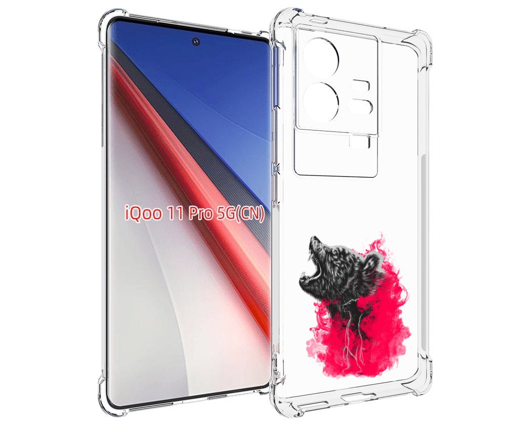 

Чехол бампер MyPads медведь в дымке для Vivo iQOO 11 Pro противо..., Прозрачный, Tocco